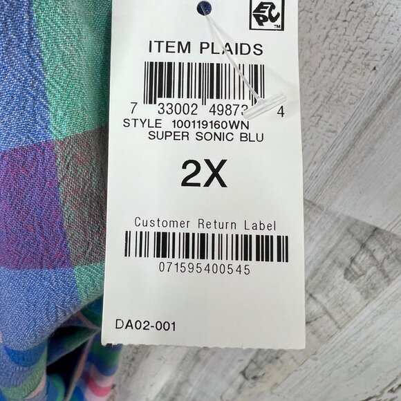 NWT Style&Co Plus 2X Plaid Button Down Shirt Multicolor Short Sleeve Casual Top - Picture 3 of 10